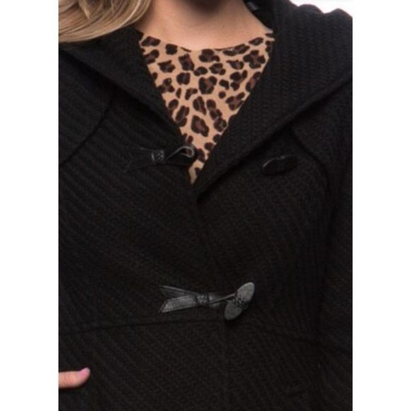 Jessica Simpson Braided Wool Duffle Toggle Coat Large - Picture 2 of 13